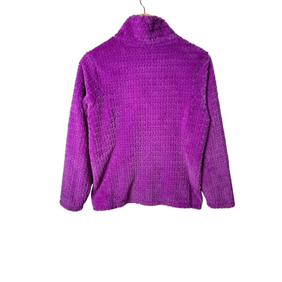 The North Face Jacket Girls XL (18) Purple Fleece Furry Cozy Warm Full Zip - Picture 2 of 8